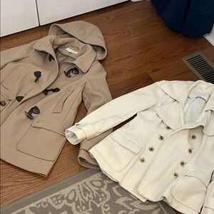 New York & Company Tan and Cream Pea Coats